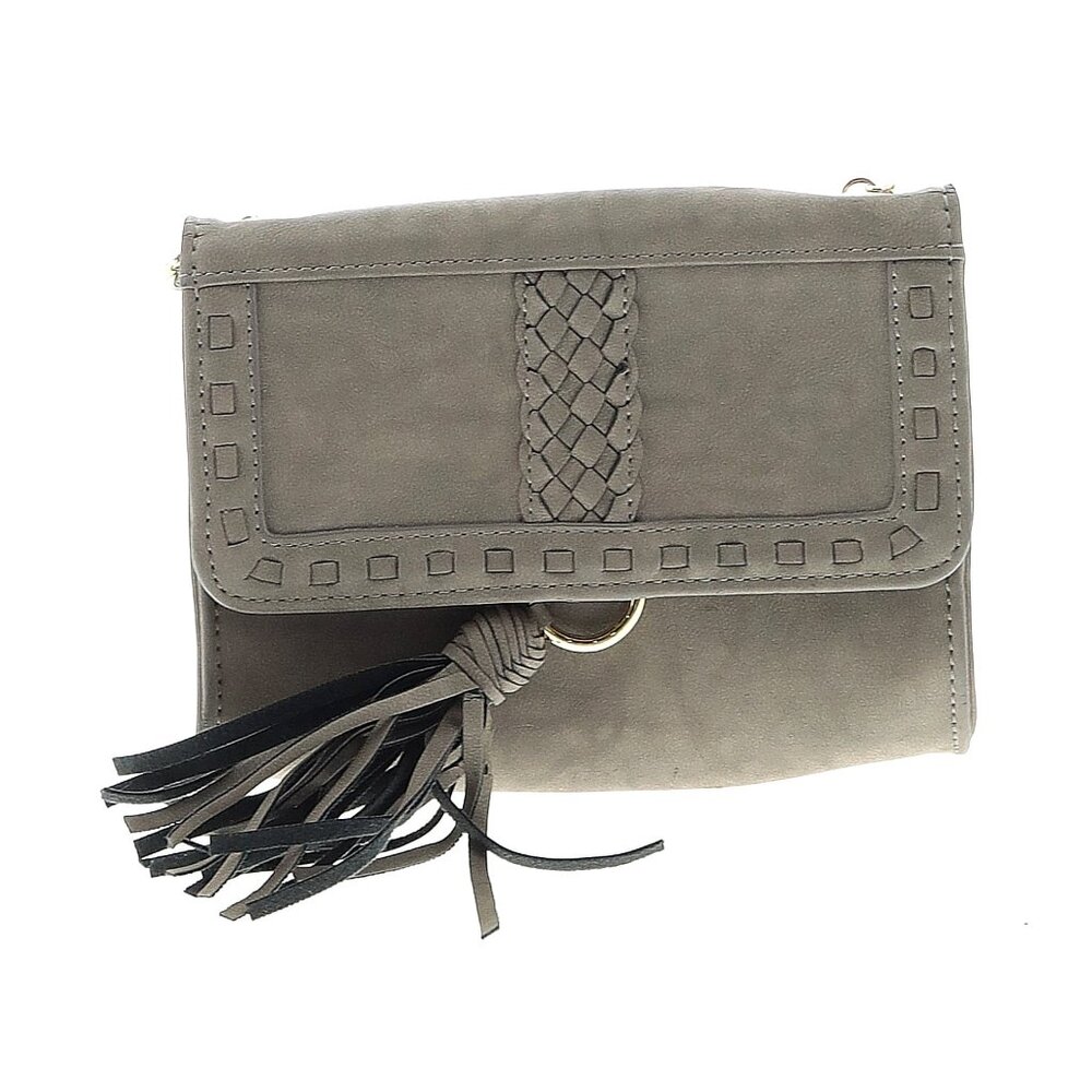 Mossimo Grey Crossbody Purse with Long Gold Chain